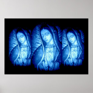 OUR LADY OF GUADALUPE BLUE POSTER