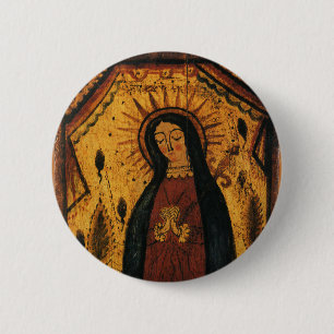 Our Lady of Guadalupe by Pedro Antonio Fresquis 6 Cm Round Badge