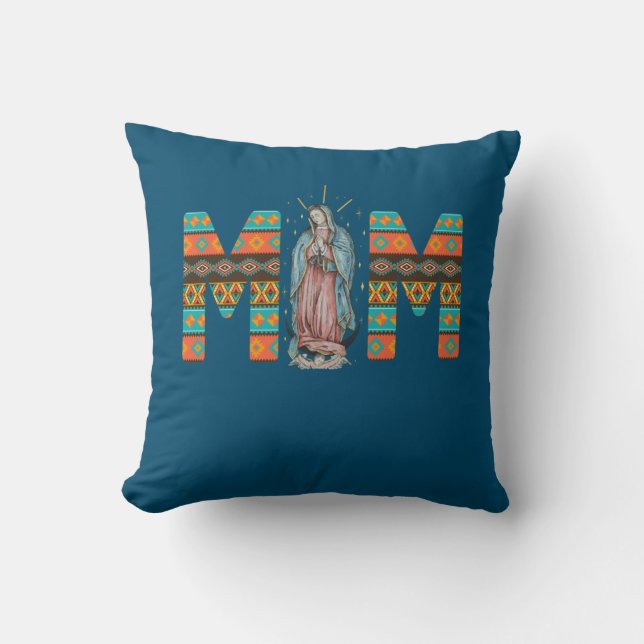 Our Lady of Guadalupe Catholic Virgin Mary Mexican Cushion (Front)