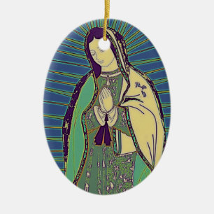 our lady of guadalupe ceramic ornament