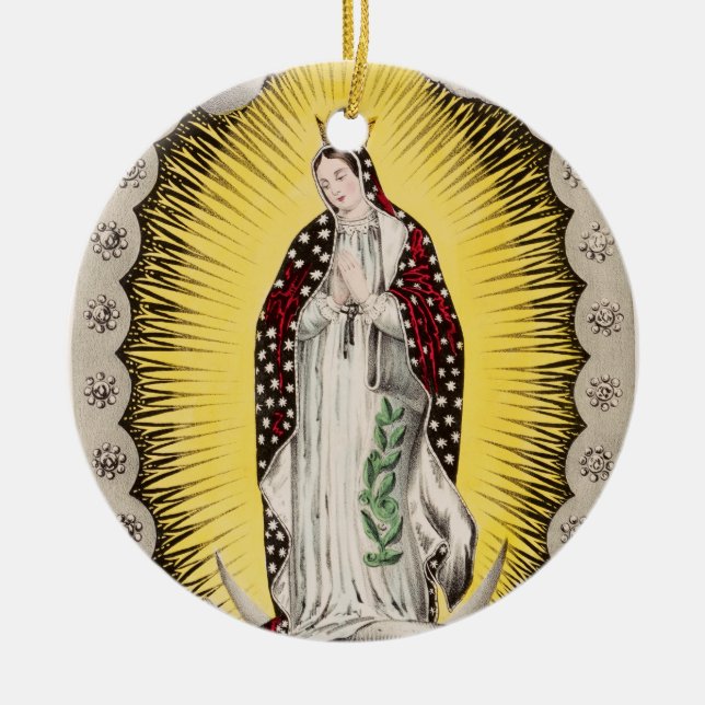 Our Lady of Guadalupe Ceramic Ornament (Front)