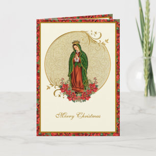 Our Lady of Guadalupe Christmas Poinsettia Holiday Card