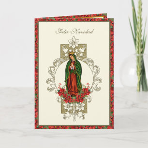 Our Lady of Guadalupe Christmas Pointsettia  Holiday Card