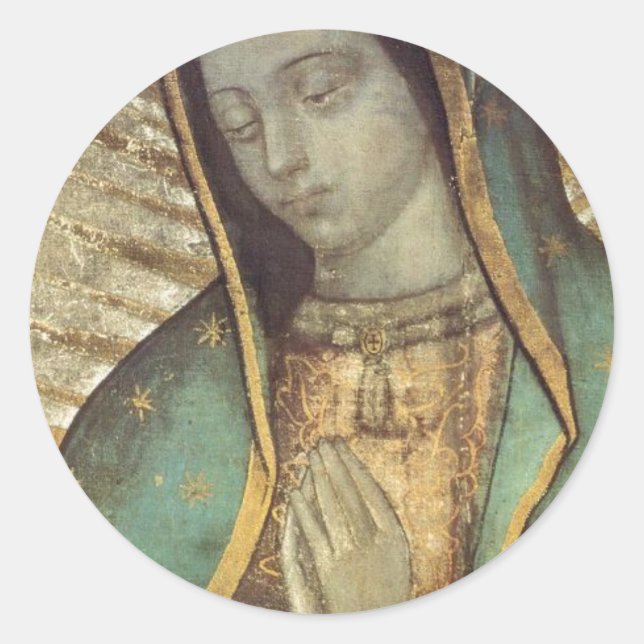OUR LADY OF GUADALUPE CLASSIC ROUND STICKER (Front)