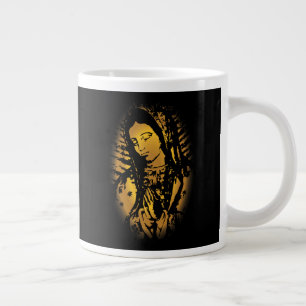 Our Lady of Guadalupe coffee cup gold and black