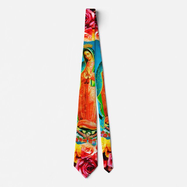 Our Lady of Guadalupe Colourful Mens Tie (Front)