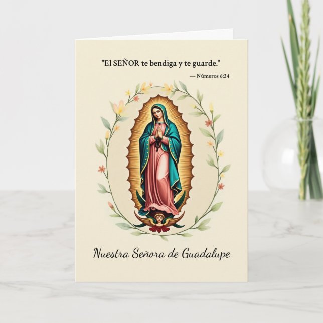Our Lady of Guadalupe Feast Blessings Spanish Card (Front)
