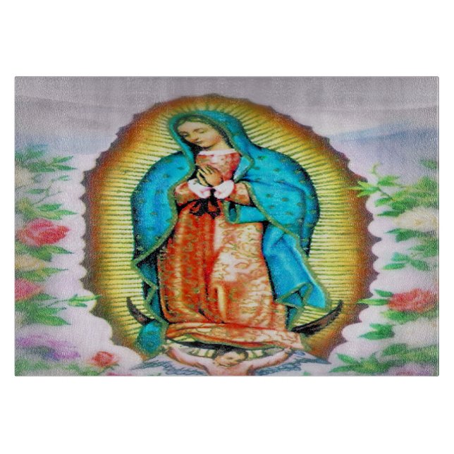 Our Lady of Guadalupe Floral Cutting Board (Front)