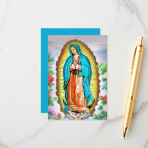 Our Lady of Guadalupe Floral with Prayer Enclosure Card