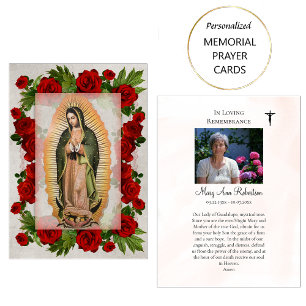 Our Lady of Guadalupe Funeral Memorial Prayer Card