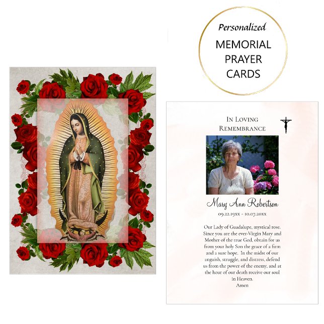 Our Lady of Guadalupe Funeral Memorial Prayer Card (Creator Uploaded)