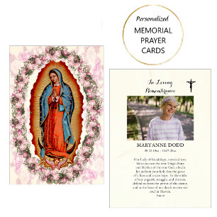 Our Lady of Guadalupe Funeral Prayer Card