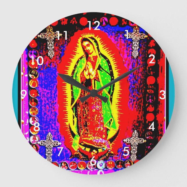 Our Lady Of Guadalupe Large Clock (Front)