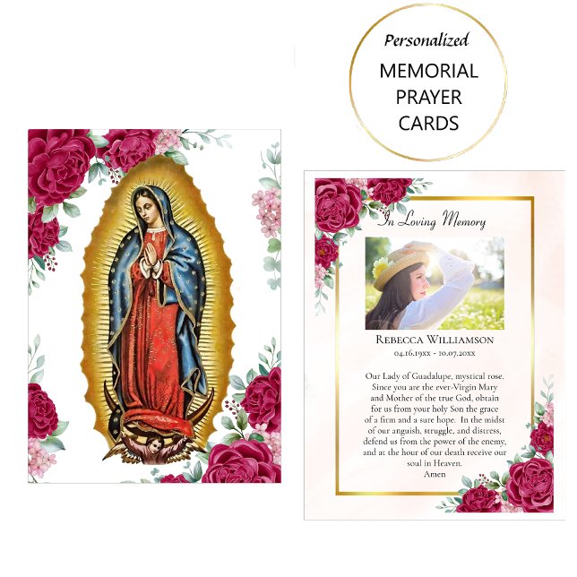 Our Lady of Guadalupe Memorial Funeral Prayer Card (Creator Uploaded)
