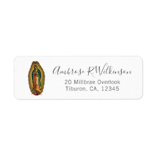 Our Lady of Guadalupe Miraculous Mexican Hispanic Return Address Label