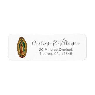 Our Lady of Guadalupe Miraculous Mexican Hispanic  Return Address Label