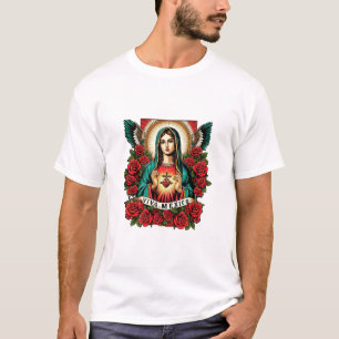 Our Lady of Guadalupe Mother Mary Viva Mexico art T-Shirt