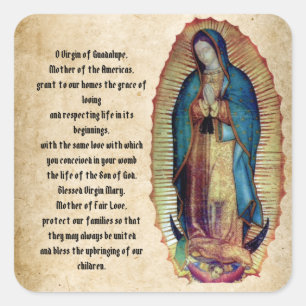 Our Lady of Guadalupe, Nuestra Señora de Guadalupe Square Sticker