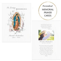 Our Lady of Guadalupe Photo Funeral Prayer Card