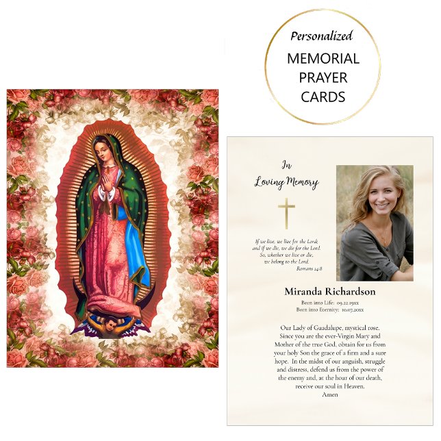 Our Lady of Guadalupe Photo Memorial Prayer Card (Creator Uploaded)