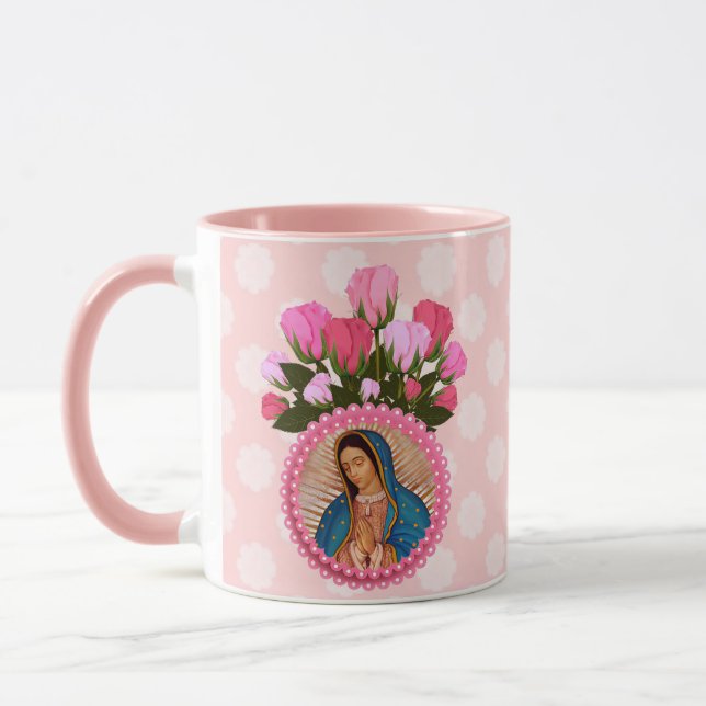 Our Lady of Guadalupe Pink Roses  Mug (Left)