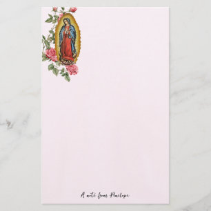 Our Lady of Guadalupe Pink Roses Personalised Stationery