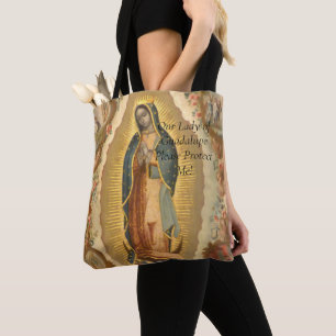 Our Lady of Guadalupe Please Protect Me!  Tote Bag