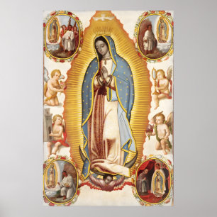 Our Lady of Guadalupe Poster Mexican Catholic Art