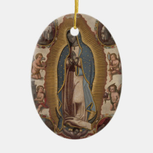 OUR LADY OF GUADALUPE PRAY FOR US CERAMIC TREE DECORATION