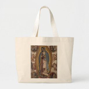 OUR LADY OF GUADALUPE PRAY FOR US LARGE TOTE BAG