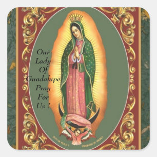 our lady of guadalupe pray for us ! square sticker