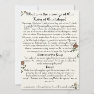 Our Lady of Guadalupe Prayer Card