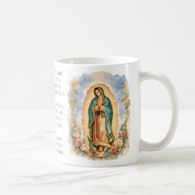 Our Lady of Guadalupe Prayer Catholic Coffee Mug (Right)