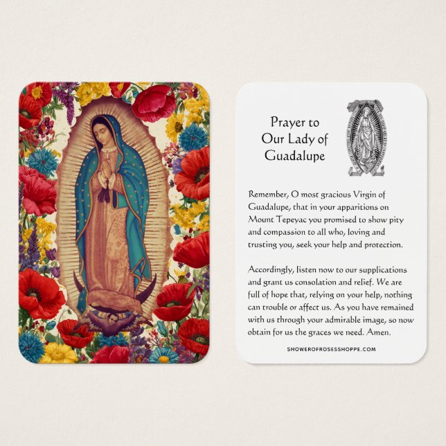 Our Lady of Guadalupe Prayer Holy Card (Front & Back)