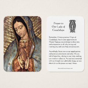 Our Lady of Guadalupe Prayer Holy Card