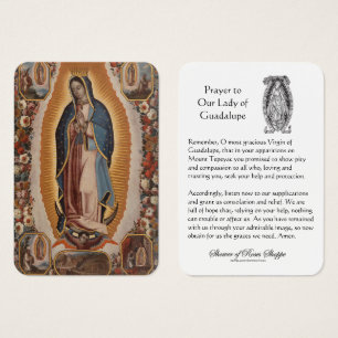 Our Lady of Guadalupe Prayer Holy Card