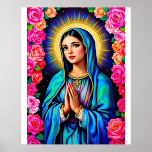 Our Lady of Guadalupe Praying Virgin Mary Large Poster