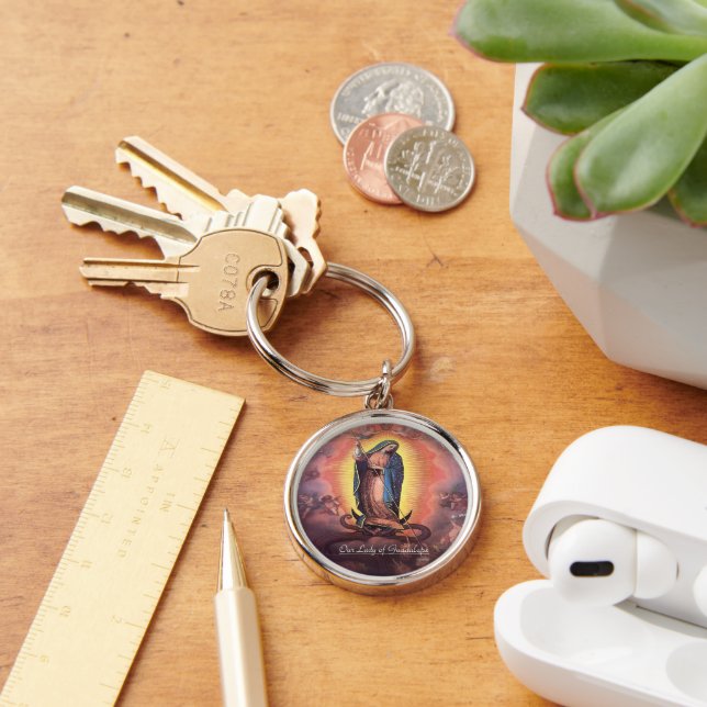 Our Lady of Guadalupe Rev 12 Key Ring (Desk)