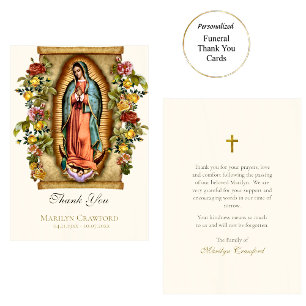 Our Lady of Guadalupe Roman Catholic Memorial Thank You Card