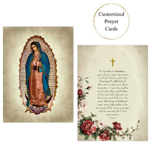 Our Lady of Guadalupe Roman Catholic Prayer Card