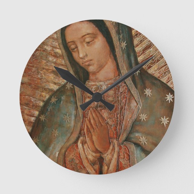 our lady of guadalupe round clock (Front)