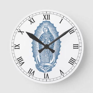 Our Lady of Guadalupe Round Clock