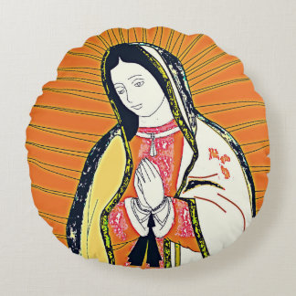 our lady of guadalupe round cushion