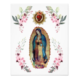 Our Lady of Guadalupe, Sacred Heart of Jesus Photo Print