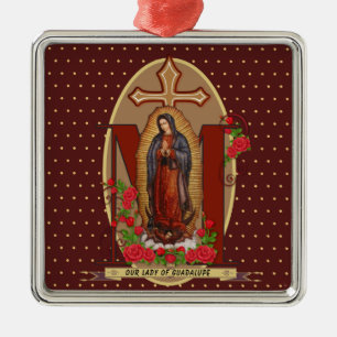 Our Lady of Guadalupe Santa Maria Spanish Virgin Metal Ornament