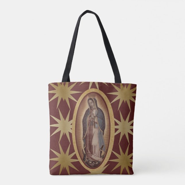 Our Lady of Guadalupe Santa Maria Spanish Virgin Tote Bag (Back)