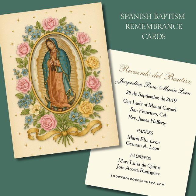 Our Lady of Guadalupe Spanish Baptism Holy Card (Creator Uploaded)