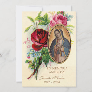 Our Lady of Guadalupe Spanish Funeral Holy Prayer Invitation