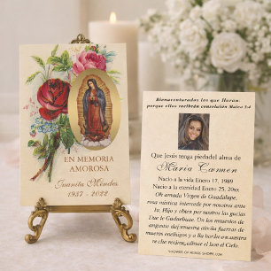 Our Lady of Guadalupe Spanish Funeral Holy Prayer  Invitation