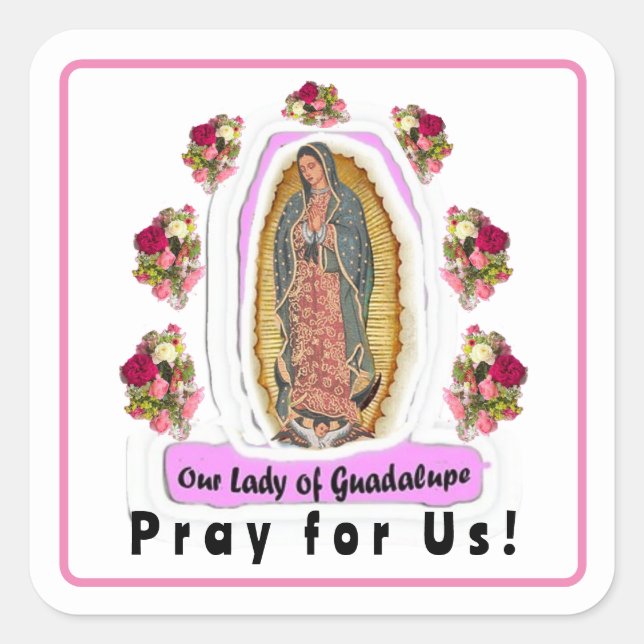 Our Lady of Guadalupe Square Sticker (Front)